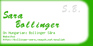 sara bollinger business card
